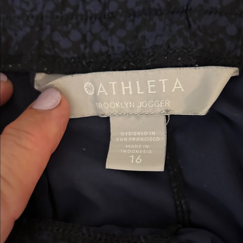 Athleta Navy Patterned Joggers - Picture 2 of 5